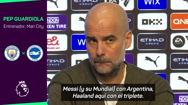 Le preguntan a Guardiola si votaría a Messi o a Haaland al Balón de Oro