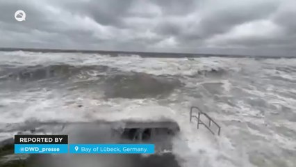 Impressive storm in the bay of Lübeck, Germany