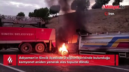Bir anda alev topuna döndü! Son saniyede kurtuldular
