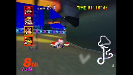 64コインが取りづらくて自爆するマリオカート