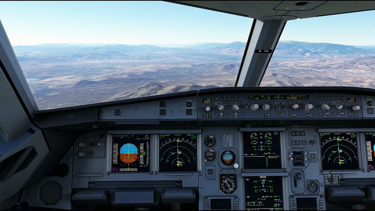 MSFS A320 FÉNIX DELTA AIRLINES atterro KRNO  ILS ORRCA1  RUNWAY 17R