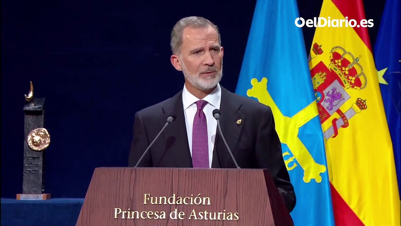 El rey Felipe VI en la entrega de los Premios Princesa de Asturias: "El siglo XXI nos ha traído el regreso de la guerra, como si las lecciones severas del pasado hubieran caído en el olvido"