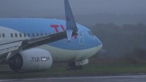Plane skids off runway at Leeds Bradford Airport as Storm Babet lashes UK