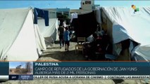 Palestinos se refugian en campamentos establecidos por la ONU
