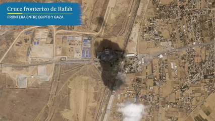 Los camiones de ayuda humanitaria esperan poder entrar en Gaza