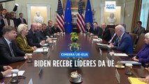 Joe Biden recebe Ursula von der Leyen e Charles Michel na Casa Branca