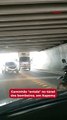 Caminha fica entalado no túnel dos bombeiros, em Itapema