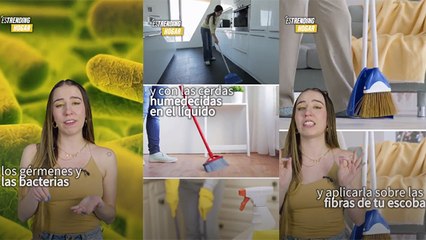 Truco casero: aplicar agua y vinagre a tu escoba para limpiar tus pisos