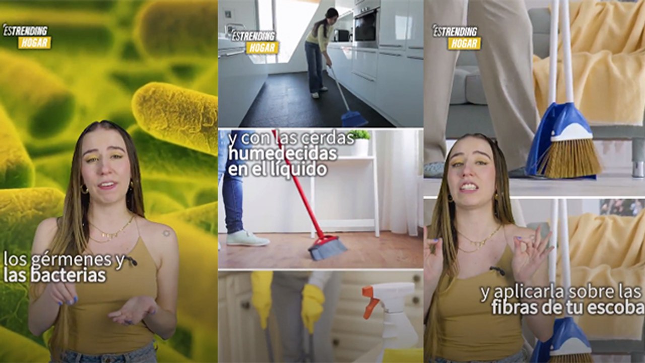 Truco casero: aplicar agua y vinagre a tu escoba para limpiar tus pisos