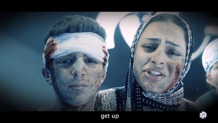 مشهد تمثيلي من قناة العربي لمجزرة المعمداني