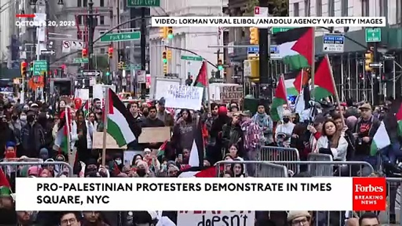 Pro-Palestinian Protesters Demonstrate In NYC's Times Square