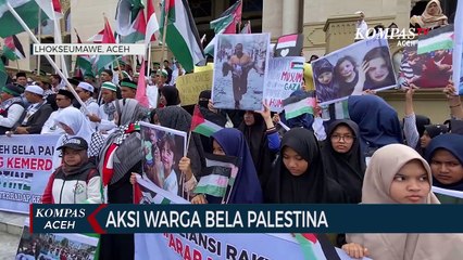 Aksi Ratusan Warga Bela Palestina