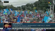 Guatemala´s President-elect Bernardo Arevalo joins citizens' demonstrations