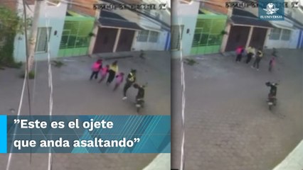 Motoratón roba a una mujer frente a sus tres niñas, afortunadamente, ya fue detenido