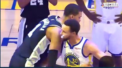 NBA: Victor Wembanyama y Stephen Curry protagonizaron divertido momento en el salto inicial