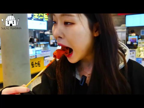 ASMR MUKBANG| Korean Rest area(Tteokbokki, Kimbap, Udon noodles, Hot dog, Chicken, Fish cake)
