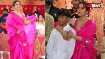 Kajol Devgn Arrives With Son Yug Devgn at North Bombay Durga Puja, Video goes Viral| FilmiBeat