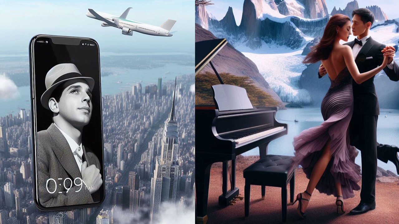 SMS À CARLOS GARDEL avec partition en direct ֍ TEXT MESSAGE TO CARLOS GARDEL with live sheet music