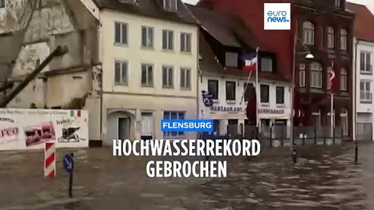 Rekordhochwasser und Sachschäden: Bilder vom Sturmtief über Nordeuropa