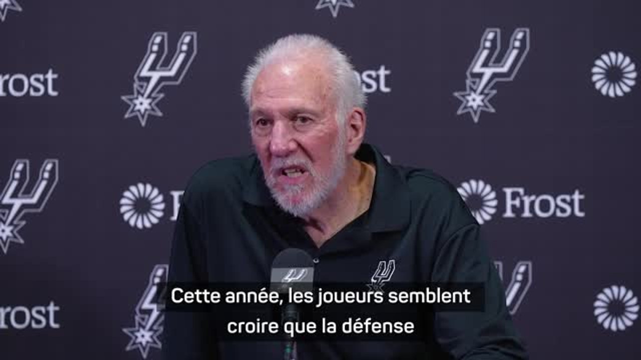 Spurs - Gregg Popovich heureux des progrès en défense et demande du temps pour Wembanyama