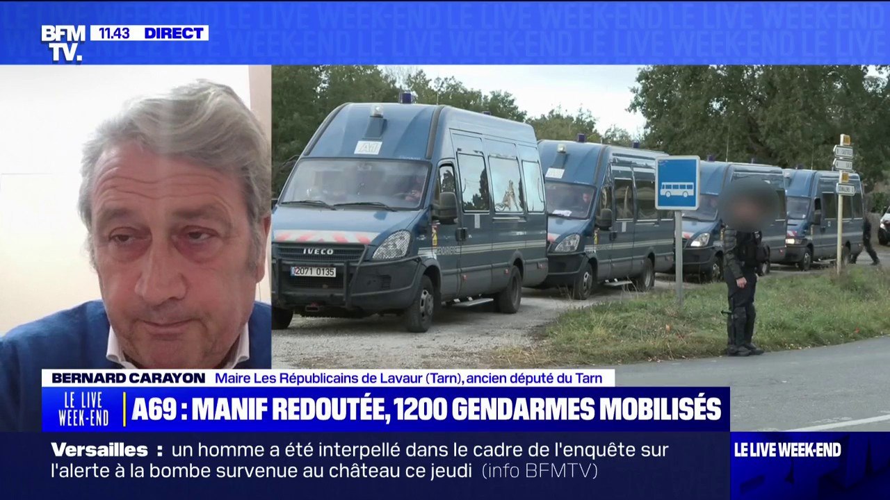 Manifestation contre la construction de l'A69: "C'est un projet de progrès" pour Bernard Carayon, maire LR de Lavaur (Tarn)