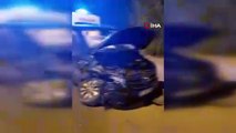 Arıza yapan park halindeki otomobile VİP aracı çarptı. 1 yaralı