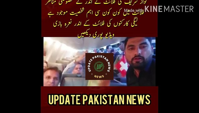 نواز شریف کے طیارے کے اندر کے مناظر | Exclusive scenes inside Nawaz Sharif's flight Who is the main character on the flight? League workers chanting slogans inside the flight Watch the full video