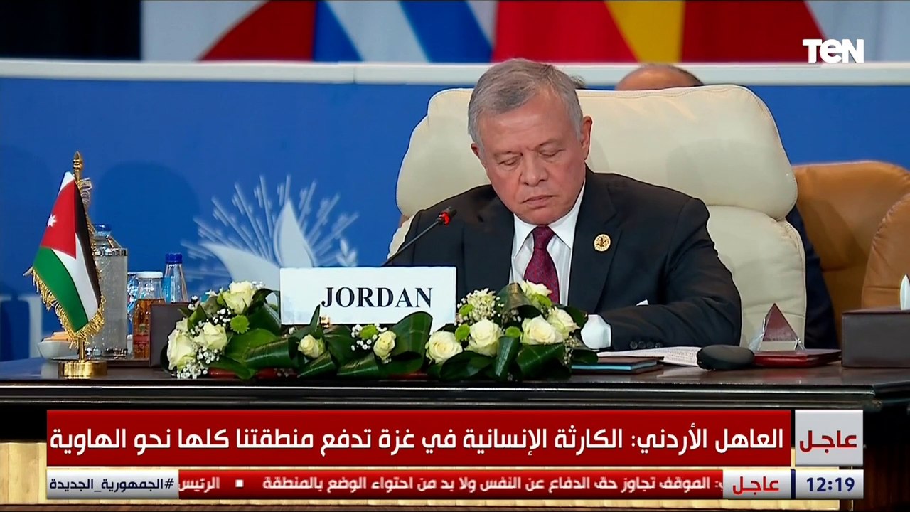 العاهل الأردني: يجب أن نعمل معا على وقف هذه الكارثة الإنسانية التي تدفع المنطقة كلها نحو الهاوية
