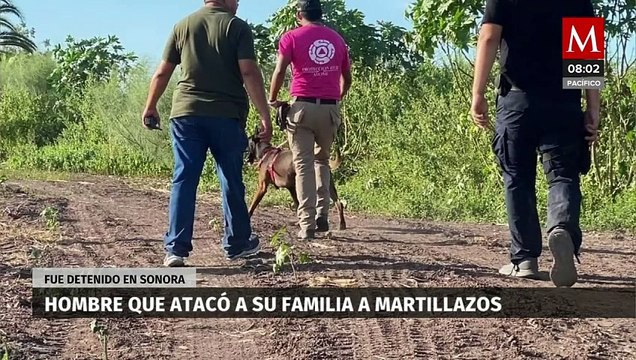 Detienen a hombre que asesinó a sus hijas y suegra con un martillo en Sonora