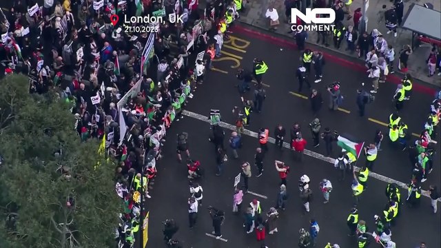 ویدئو؛ حدود ۱۰۰ هزار نفر در راهپیمایی حمایت از فلسطین در لندن شرکت کردند