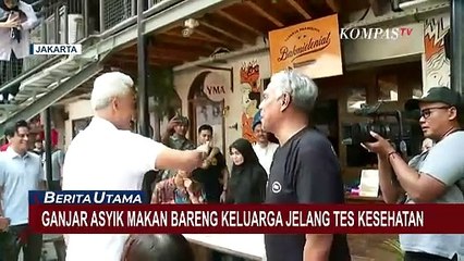 Momen Ganjar Asyik Makan Mie dan Bakso Bareng Istri dan Anaknya