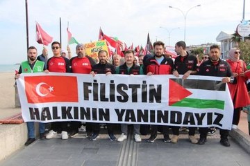 Samsun'da İHH tarafından 'Büyük Filistin Yürüyüşü' düzenlendi