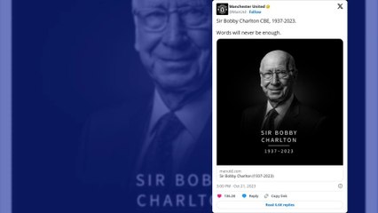 Sir Bobby Charlton, légende de Manchester United et de l’équipe d’Angleterre, est décédé