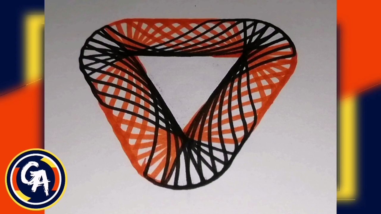DISEÑANDO un interesante hipotrocoide con un espirógrafo triangular en pocos segundos. (VIDEO 10). DESIGNING an interesting hypotrochoid with a triangular spirograph in a few seconds. (VIDEO 10).
