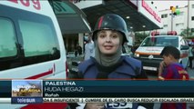 Ciudadanos palestinos se refugian de los ataques israelíes en centros hospitalarios
