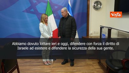 Meloni arriva in Israele e incontra Netanyahu: Siamo diversi dai terroristi