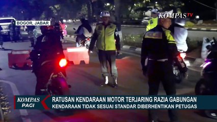 Polisi dan TNI Gelar Razia Gabungan di Bogor, Ratusan Motor Tak Sesuai Standar Diamankan!