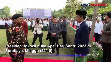 Momen Jokowi Buka Hari Santri di Surabaya, Turut Dihadiri Prabowo-Puan Maharani