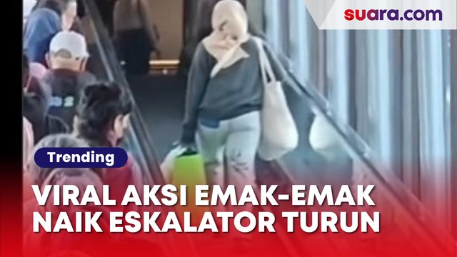 Viral Aksi Emak-Emak Jalan Naik Eskalator Turun Demi Hindari Kepadatan, Auto Jadi Tontonan