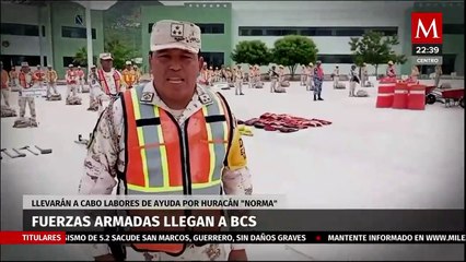 Fuerzas Armadas actúan ante el huracán 'Norma' en BCS