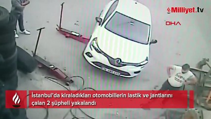 Kiraladıkları aracın lastiklerini çaldılar! Şoke eden detaylar yakalanınca ortaya çıktı