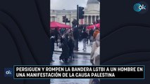Persiguen y rompen la bandera LGTBI a un hombre en una manifestación de la causa palestina