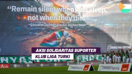 Dukung Palestina, Suporter Konyaspor FC Bentangkan Spanduk Besar Bertuliskan Pesan Menyentuh