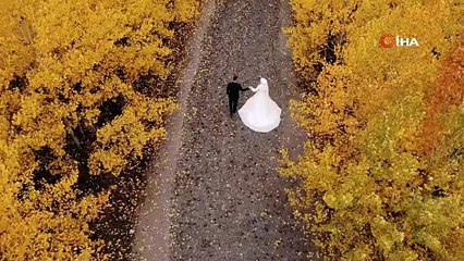 Fotoğraf çekimi yaptıran gelin ve damada korkutan sürpriz
