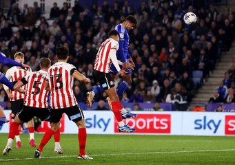 Joe Nicholson reacts after Sunderland's 1-0 defeat against Leicester City at the King Power Stadium.