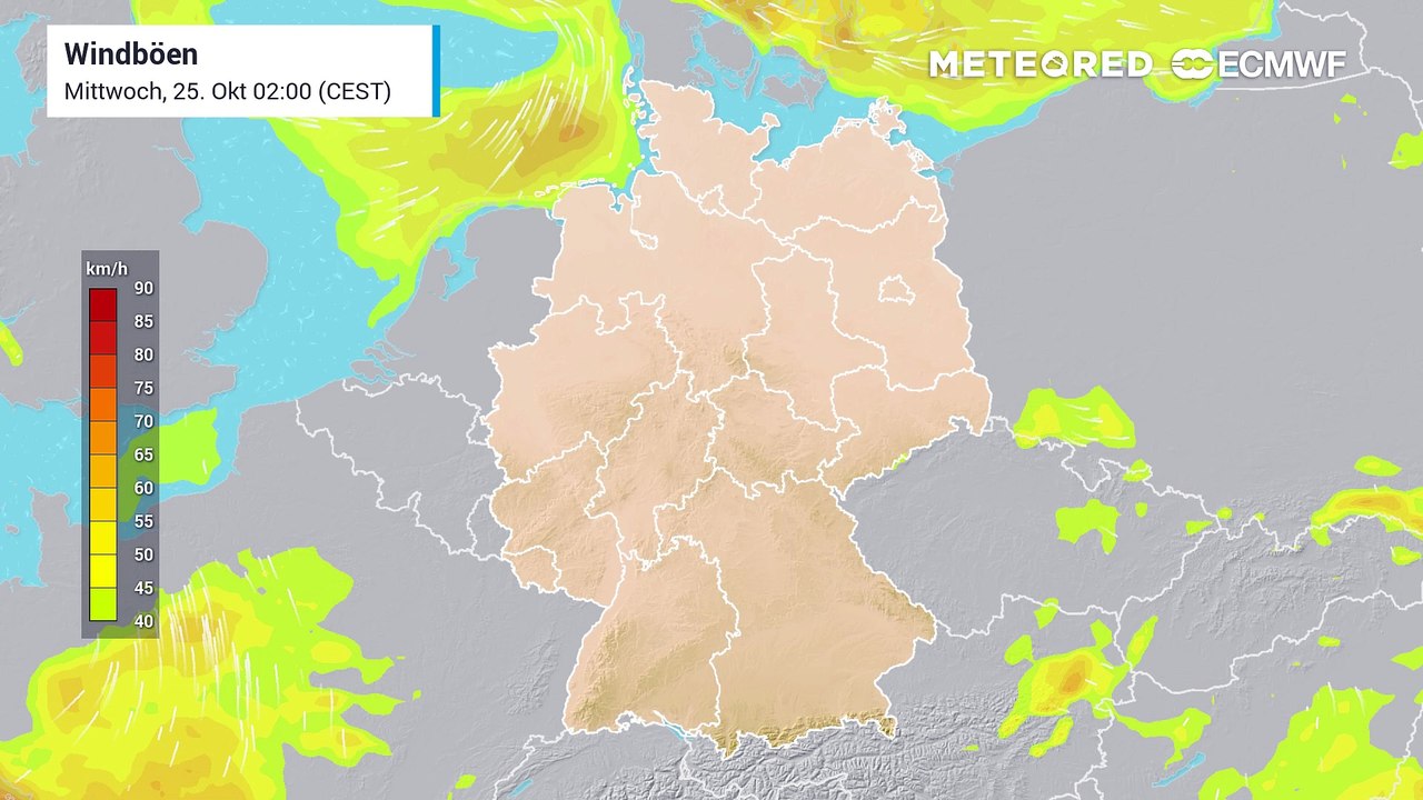 Die nächsten Tage bringen viel Regen und sind recht windig! Immer wieder kommt es zu Sturmböen!