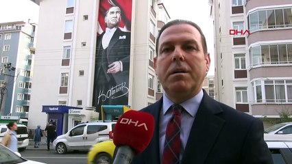 Edirne'de Apartman Duvarına Dev Türk Bayrağı ve Atatürk Portresi Yapıldı