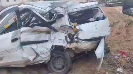 बीकानेर: भीषण सड़क हादसा, दो की मौत तीन घायल, देखें VIDEO