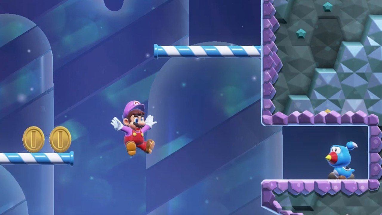 Escalade du Nid de Sarbecanes Mario Wonder : Pièces violettes, graine prodige... Comment finir ce niveau à 100%