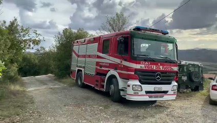 Morto durante la battuta di caccia, vigili del fuoco sul posto (Video Gasperini/Germogli)